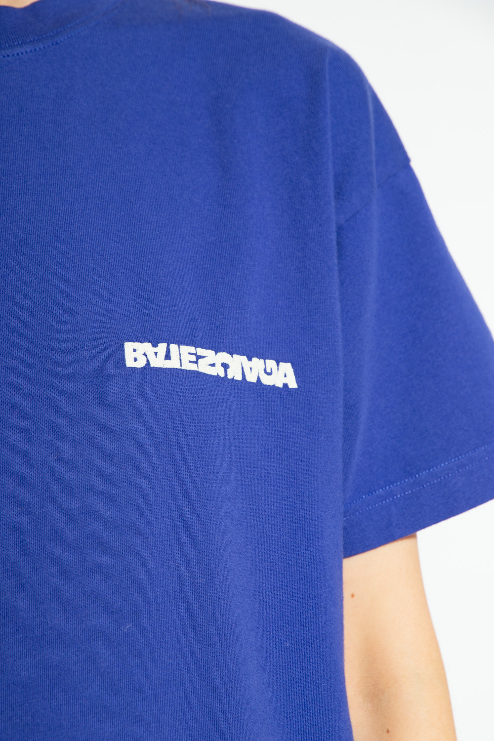 balenciaga logo print oversized shirt item - shirt with logo